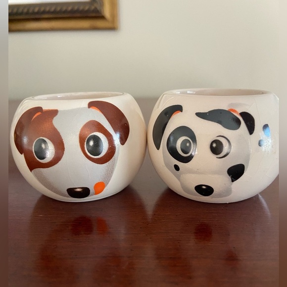 Set of 2 Buzzy DOG FACE Miniature Plant Pots from 2014 - Picture 3 of 6